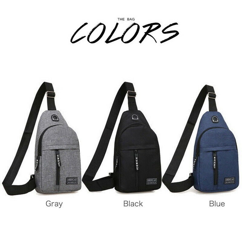 Fashion Black Chest Crossbody Shoulder Bag Small Zipper Sling Pack Mini  Backpack