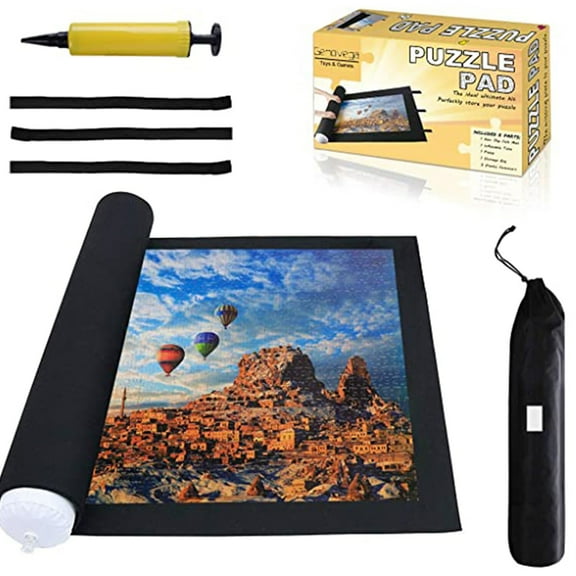 Genovega Roll Up Jigsaw Puzzle Mat with Accessories, Black