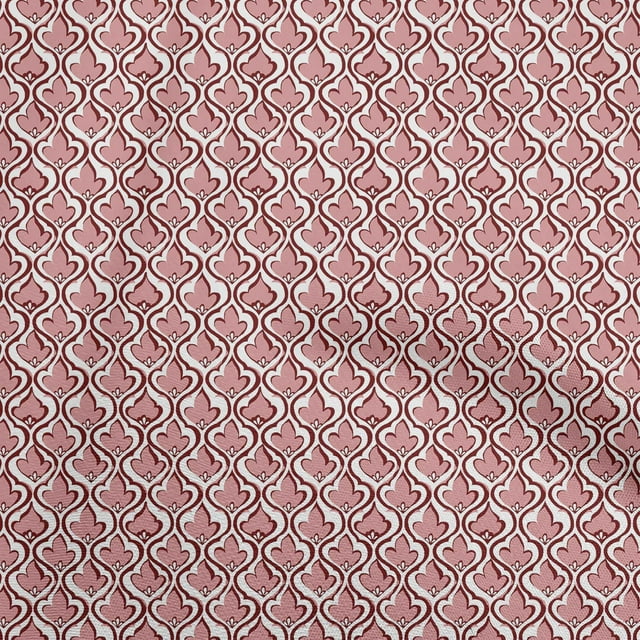 oneOone Viscose Jersey Light Pink Fabric Ogee Sewing Craft Projects Fabric Prints By Yard 60 Inch Wide