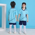 thumbnail image 2 of BJUTIR Girls 2 Piece Sets Solid Color Short Sleeve T Shirt And Mesh Shorts Sportswear Outfit Summer Training Suit Adorable Matching Set Size 4-5 Years, 2 of 5