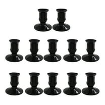 12Pcs Black Plastic Pillar Candle Holders for LED Candle for Festives Occasion