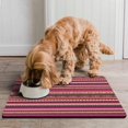 thumbnail image 2 of Boho Retro Floral Pet Feeding Mat-Absorbent Pet Placemat for Food and Water Bowl, with Waterproof Rubber Backing, Quick Dry Water Dispenser Mat for Dog and Cat (16"x24"), 2 of 5
