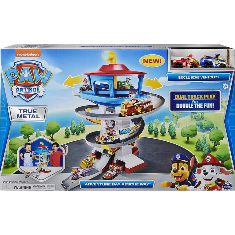 Paw Patrol, True Metal Adventure Bay Rescue Way Toy Playset with 2