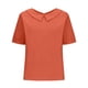 thumbnail image 3 of Mujeres de Verano Tops Suelto Ajuste Sólido de Lino Solapa Muñeca Cuello, Linda Camisa Casual para las Vacaciones en la Playa, 3 of 6