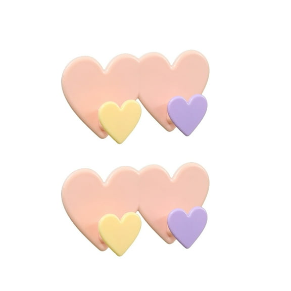 Specollect Clearance 8Pcs Plastic Heart-Shaped Hook Heart Shaped Multifunctional Self Adhesive Door Hook Coat Hooks Wall Mounted Coat Rack Closet Hooks