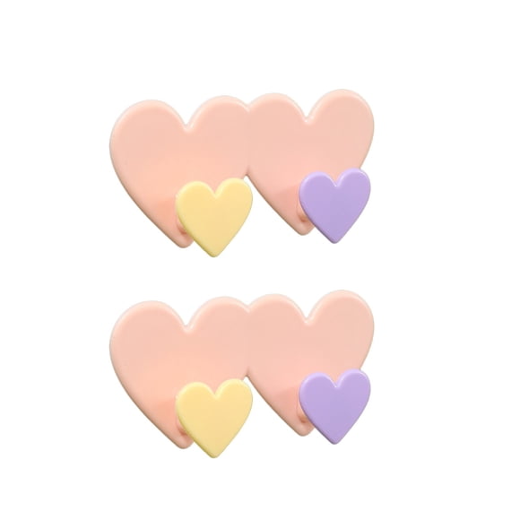 Hat Hooks for Wall,2 Heart Shaped Multifunctional Hooks for Storing Clothes and Hats in the Kitchen with Seamless Adhesive Hooks and Double Hooks