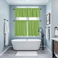 thumbnail image 5 of Watercolor Green Curtain Tier and Valance Set 3 Piece, Solid Color 3-inch Rod Pocket Window Tier Curtains Valance for Kitchen Living Room, 5 of 9