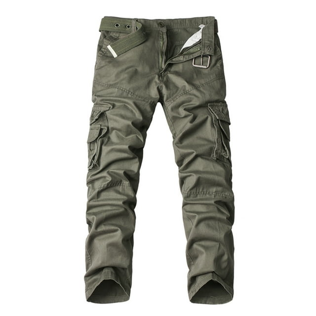 Birdeem Mens Solid Multi-Pocket Washed Overalls Outdoor Casual Pants Trousers