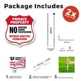 thumbnail image 3 of Private Property Shield Sign No Hunting Hiking Trespassing Without Written Permission (2 Pack) 12 inch X 12 inch Shield Shaped Rust-Free Aluminum Metal Signs with Aluminum Mounting, 3 of 8