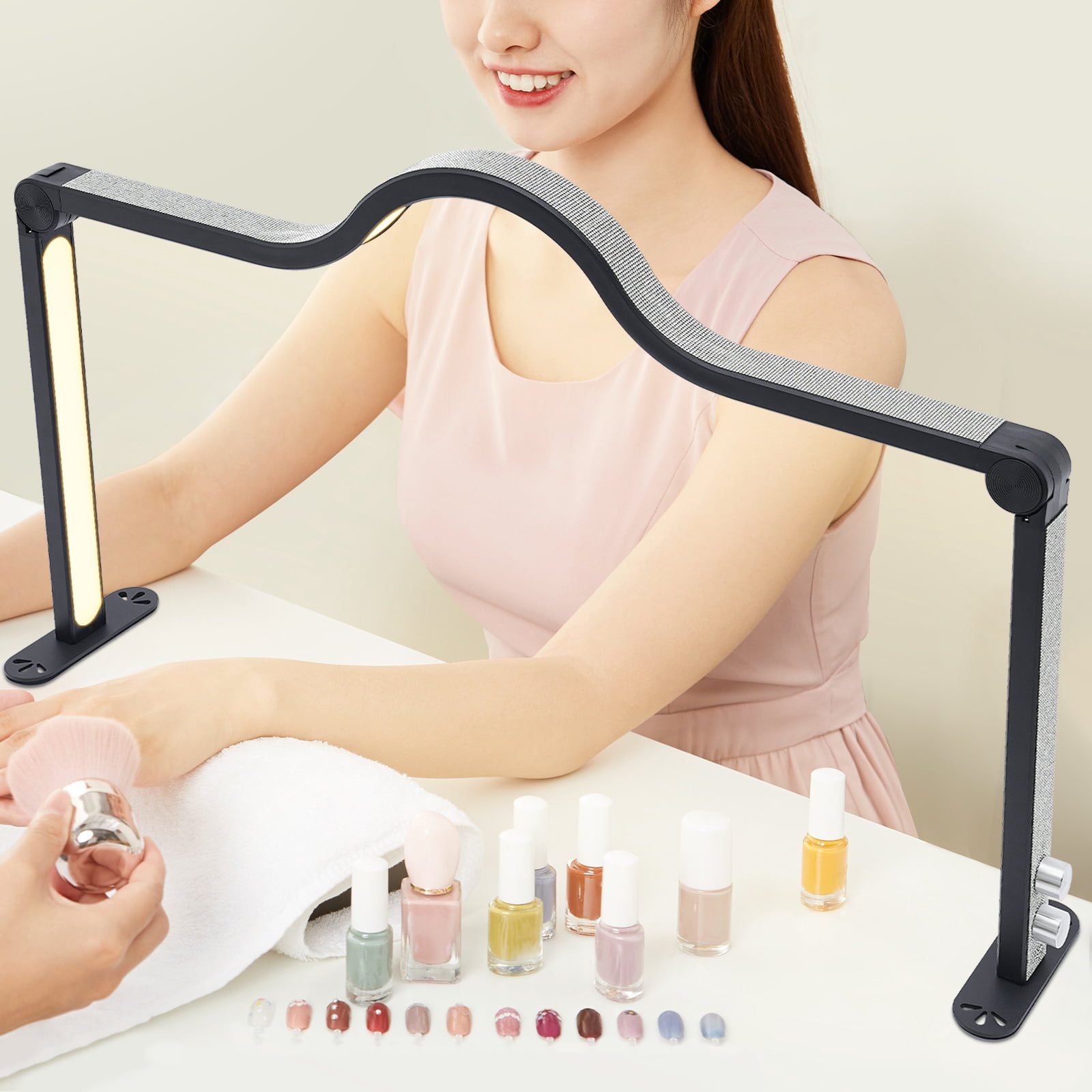 Dwellnix Half Moon Led Nail Desk Lamp Nail Tech 3000k 6000k Stepless Dimming Light
