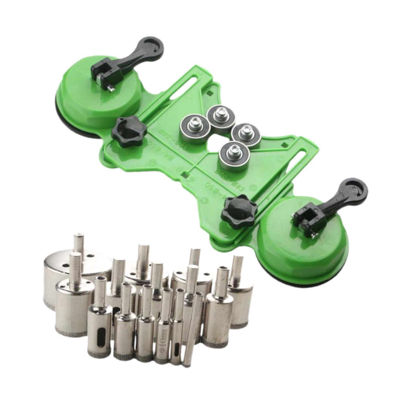 16 Pieces Tile Saw Centering Locator Drill Guide Portable Carbon Steel Set for Granite Marble Aquarium Work