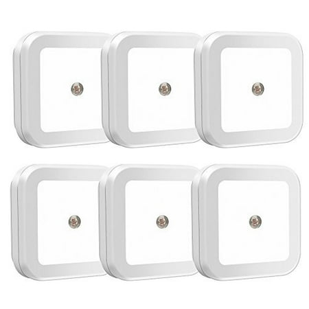 Sycees 6 Pack Plug in Led Night Light Lamp Automatic Night Lite with Dusk to Dawn Sensor for Baby Nursery, Kids/Children's Room, Bedroom, Bathroom, Kitchen, Hallway, Stairs, Daylight (Best Nightlight For Nursery)