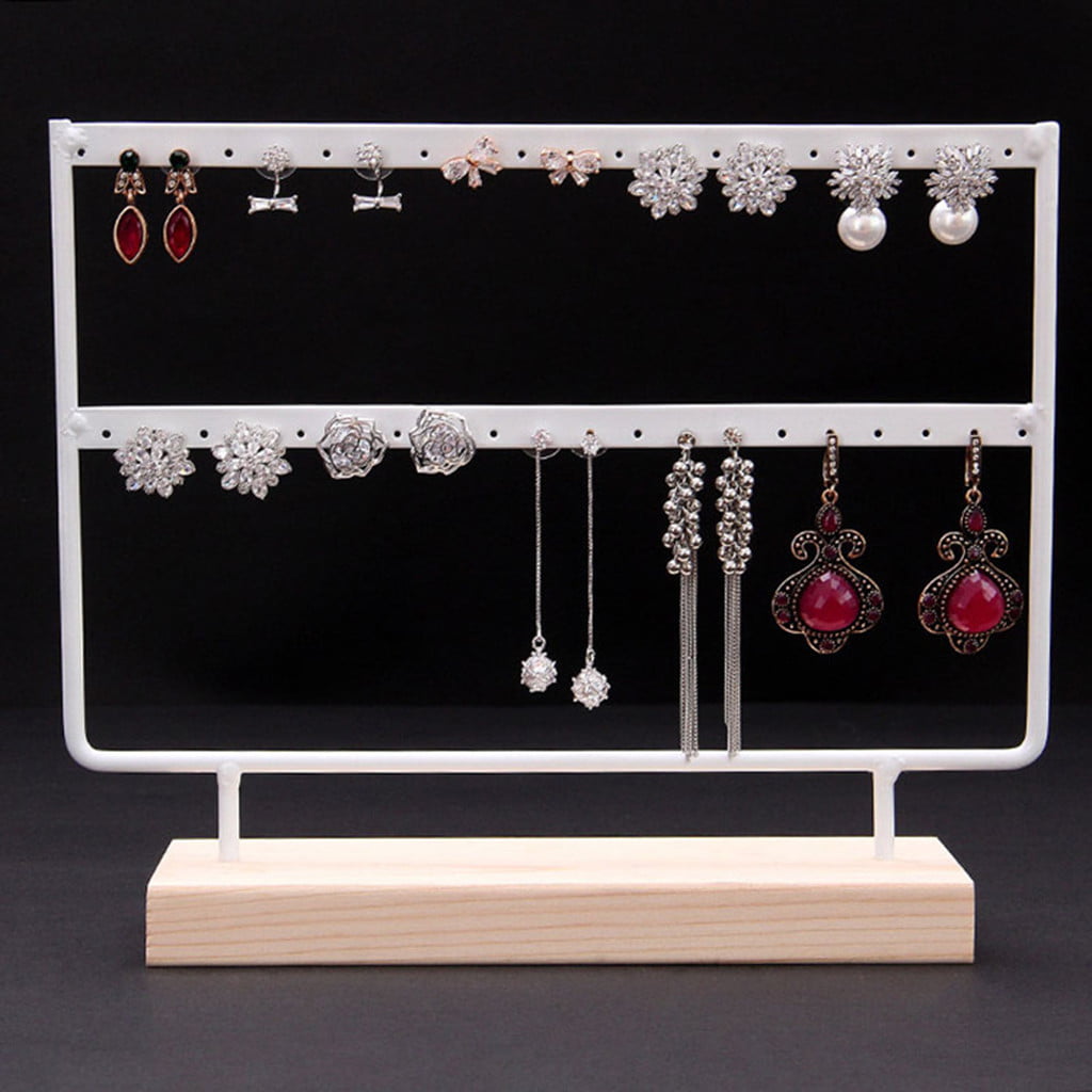 Details about   Wall Mount Earrings Necklace Jewelry Organizer Hanging Holder Display Stan Hot 