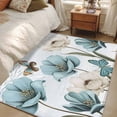 thumbnail image 4 of Area Rugs 2.7'x5', Blue Tulips Carpet for Living Room Bedroom Dining Room, Watercolor Flowers Butterfly Spring Farmhouse Blue Throw Kitchen Rugs Non Slip Washable Rectangle Indoor Outdoor Rugs, 4 of 8