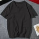 thumbnail image 1 of pstuiky Camisas de vestir de manga corta para hombre, Camisa de manga corta con cuello para hombre, estilo casual, con cuello y media cremallera, con sensación de hielo y perla xxl, 1 of 8