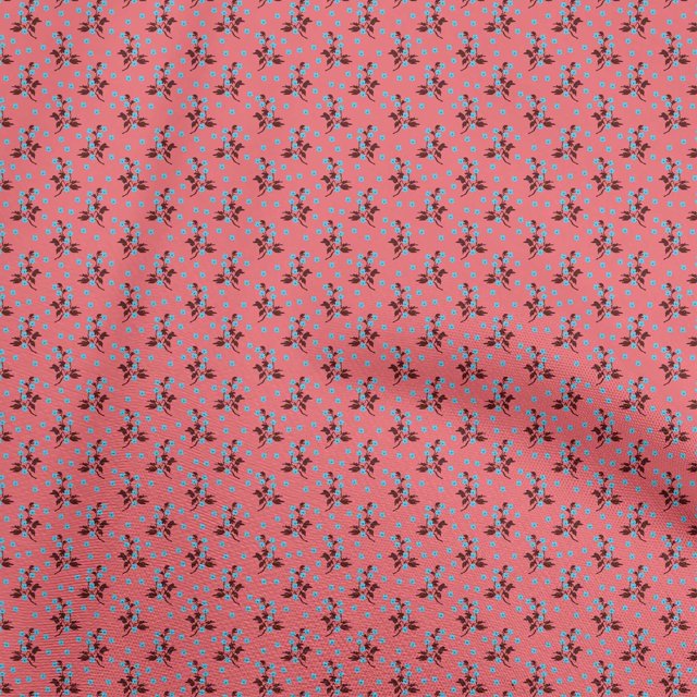 oneOone Tissu Polyester Lycra Rouge Floral Matériel de Robe Tissu Imprimé Tissu au Mètre 56 Pouces de Large