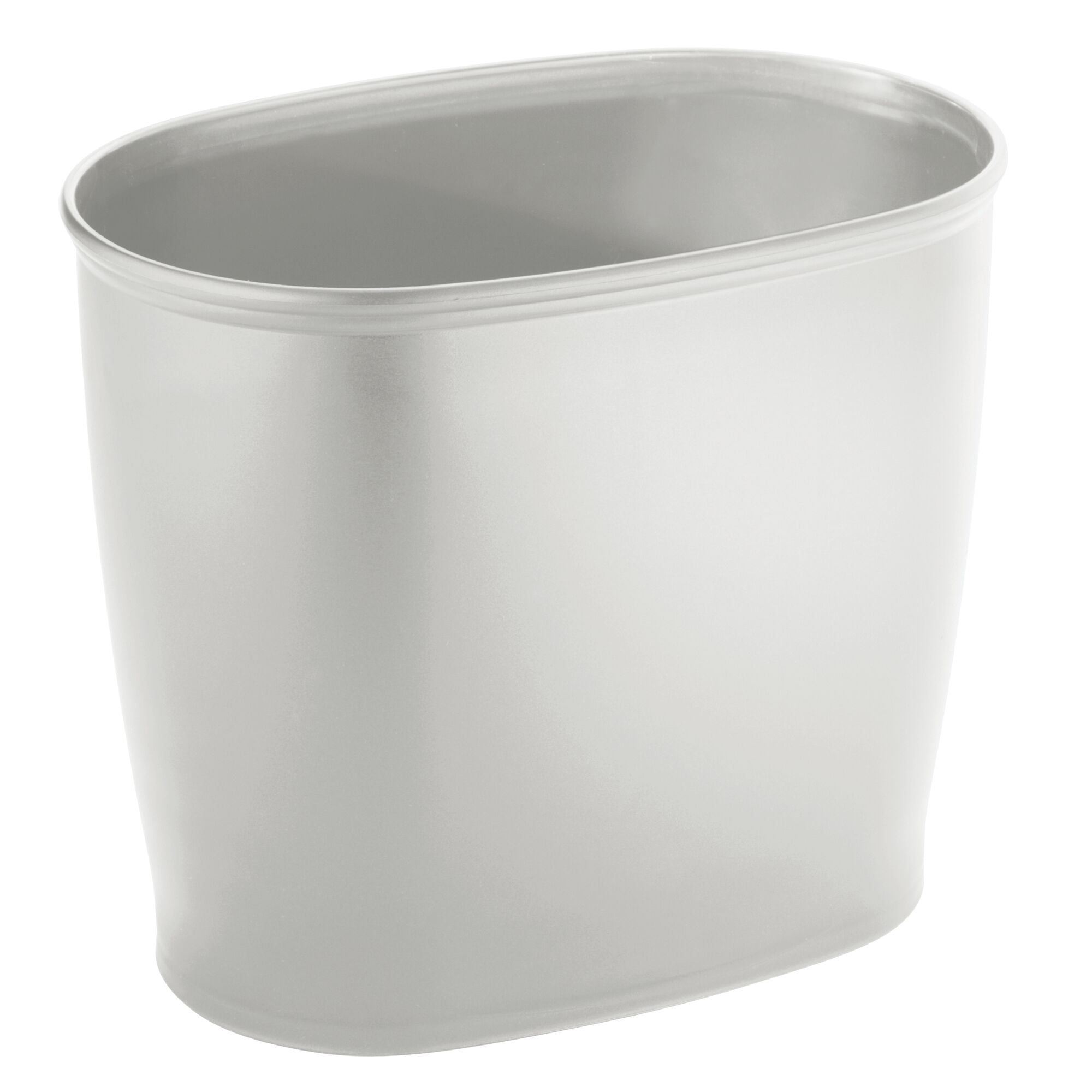 mDesign Slim Plastic 2.25 Gallon Trash Can Garbage Wastebasket Bin, Light Gray