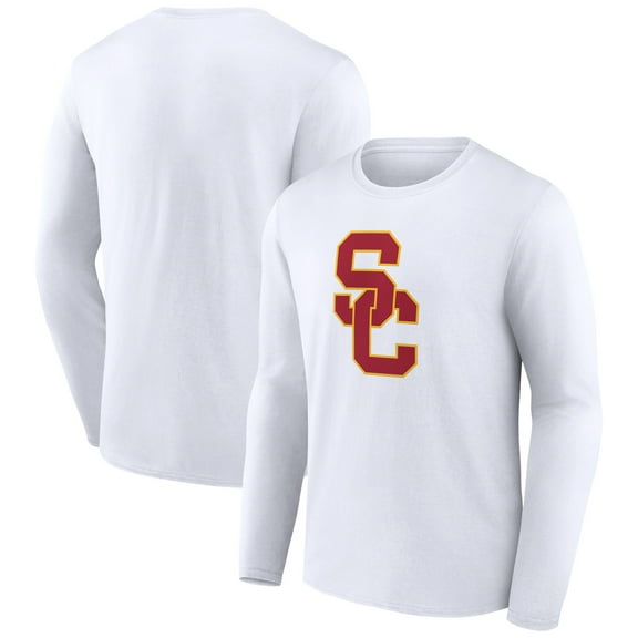 Men's White USC Trojans Logo Long Sleeve T-Shirt