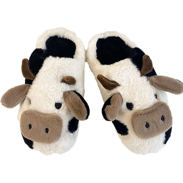 Pantoufles Vache, Pantoufles, Pantoufles d'Hiver Intérieur Extérieur - Femmes