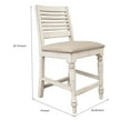 thumbnail image 5 of Suga 24 Inch Counter Height Chair, Set of 2, Turned Legs, Ivory Pine Wood- Saltoro Sherpi, 5 of 5