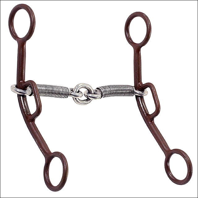 Hilason Brown Sliding Horse Gag Bit 53/8" 3 Piece Sweet Iron Lifesaver