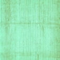 thumbnail image 1 of Ahgly Company Machine Washable Indoor Square Solid Turquoise Blue Modern Area Rugs, 7' Square, 1 of 4