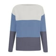 thumbnail image 6 of Turilly Women's New Knitted Sweater with Contrasting Color Splicing Round Neck Long Sleeved Pullover Top, 6 of 6