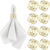 8 Pieces Napkin Rings, Gold Napkins Rings Napkin Holders Golden Napkins Set Hollow Golden NapkinBuckle Dinning Table Decor for Dinners Anniversary Birthday Parties Weddings Table Decor