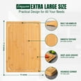 thumbnail image 2 of Empune XL Extra Large Bamboo Cutting Board, 17.6" Wooden Chopping Board for Kitchen with Juice Groove and Built-in Handles, 2 of 7