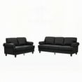 thumbnail image 4 of Modern Minimalist Leather 2+3 Seater Loveseat & Sofa with Nails, 83"L x 32.3"W x 33.8"H, 4 of 12