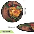 thumbnail image 2 of Coolnut Thanksgiving Turkey Christmas Tree Mats Waterproof Tree Skirt, Christmas Dinner Xmas Tree Stand Tray Mat Floor Protector Pad for Holiday Party Decoration, 28.3", 2 of 6