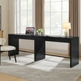 thumbnail image 3 of SICOTAS 47.4 inch Computer Desk with Drawer, Wood Writing Desk Set of 2, Small Study Table for Home Office in Black, 3 of 9
