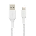 thumbnail image 3 of Belkin BoostCharge Braided Lightning Cable - 3.3ft/1M - MFi Certified Apple iPhone Charger USB to Lightning Cable - iPhone Cable - iPhone Charger Cord - Apple Phone Charger - White, 3 of 6