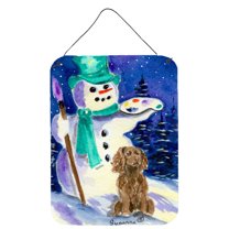 Carolines Treasures Artist Snowman with Boykin Spaniel Aluminium Metal Wall or Door Hanging Prints, 16" x 12", Multicolor