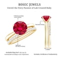 thumbnail image 5 of Rosec Jewels Lab Created Ruby Solitaire Ring Set with Diamond Enhancer (AAAA Grade), 14K Yellow Gold, US 10.50, 5 of 8