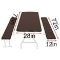 thumbnail image 3 of Picnic Table Cover with Bench Covers Fitted Tablecloth, 3-Piece Set Table Clothes for 6 Foot Rectangle Tables Oxford Cloth Backing with Elastic Edge Brown, 3 of 6