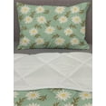 thumbnail image 3 of Floral Vintage Comforter & Sham Bedding Set, Daisies on Polka Dots, 3 pcs Duvet Set Microfiber Filling Quilt, 5 Sizes, Pistachio Green Ivory, by Ambesonne, 3 of 4