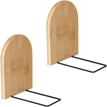 Wooden Book Ends Wood Decorative Bookends Office Book Stand Bookshelf Ends Sturdy Book Holders 3412