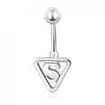 thumbnail image 1 of Triangle Shaped Belly Ring Stainless Steel Plating Body Piercing Jewelry Silver, 1 of 6