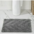 thumbnail image 3 of Better Trends 2 Piece Bathroom Rug Set 100% Cotton Extra Soft Tufted Bath Rug Water Absorbent Non-Slip Bath Mat Machine Washable (Gray) Hugo Collection, 3 of 6