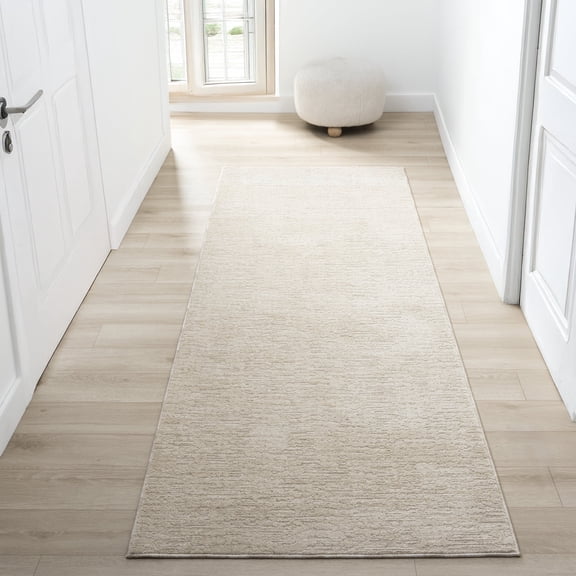 Harlow Hill Villa 2'7" x 7'10" Beige/Cream Abstract Performance Indoor Area Rug