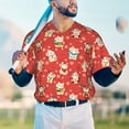 thumbnail image 6 of Balery Japanese Maneki Cats Baseball Jersey for Men Casual Button Down Shirts Short Sleeve Active Team Sports Uniform-Small, 6 of 9