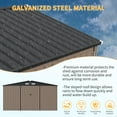 thumbnail image 3 of 10x12 FT Outdoor Storage Shed, Metal Garden Tool Shed with Updated Frame Structure, Lockable Doors and Windows, Ideal for Backyard Garden Lawn, Brown, 3 of 8