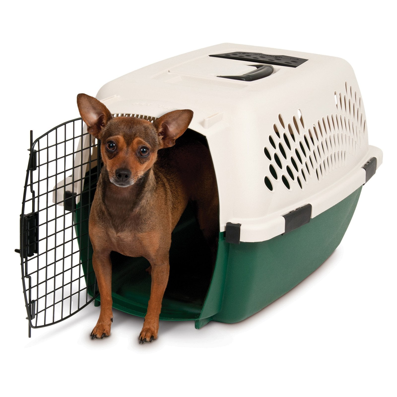 Petmate Ruffmaxx Plastic Dog Kennel, 40 inch Length, for Dogs 70-90 Pounds,  Tan/Green - Walmart.com