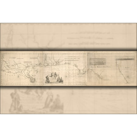 24"x36" Gallery Poster, map of louisiana & florida panhandle 1781