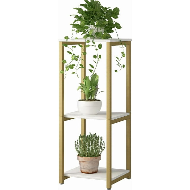 Support pour Plantes d'Intérieur, Coin, Haut, en Métal, Moderne, Étagère de Rangement pour Fleurs, Support pour Plantes pour Salon, Balcon, Jardin ( - Rond)