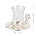 thumbnail image 2 of 1 Set of Glass Coffee Cup Beautifully Carved Coffee Cup Elegant Teacup with Saucer Spoon, 2 of 6
