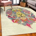 thumbnail image 3 of Zoo Decorative Rug, Colorful Animals Geometric Diamond Face Lions Mane Savannah Wildlife Theme Image Print, Quality Carpet for Bedroom Dorm and Living Room, 6 Sizes, Ivory, by Ambesonne, 3 of 4