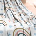 thumbnail image 3 of White Boho Bohemia Rainbows Clouds Hearts Pattern Blanket,Comfortable Soft Flannel Throw Blanket,All Season,Warm Lightweight Blankets for Sofa Bed Couch Living Room Chair,60"x80", 3 of 4