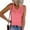 Pink, variant on QUINDOS Womens Tank Tops Plus Size Summer Brown Ribbed Striped Round Neck Button Elastic Tank Tops Camisoles for Women